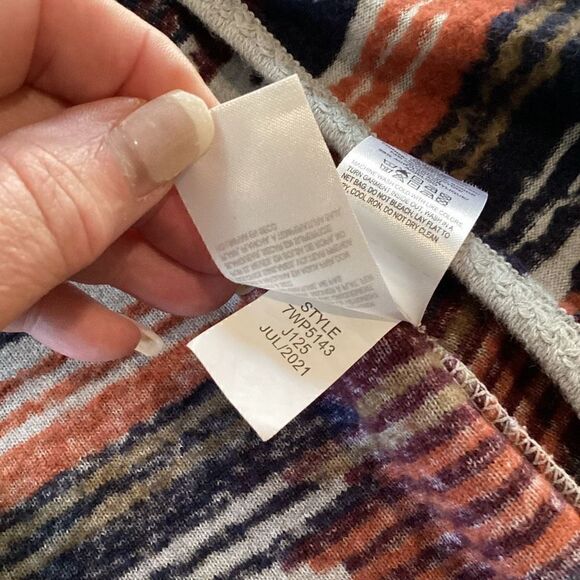 Lucky Brand Open Front Cardigan Sweater Sz M Aztec Southwestern Fringe - Picture 6 of 9